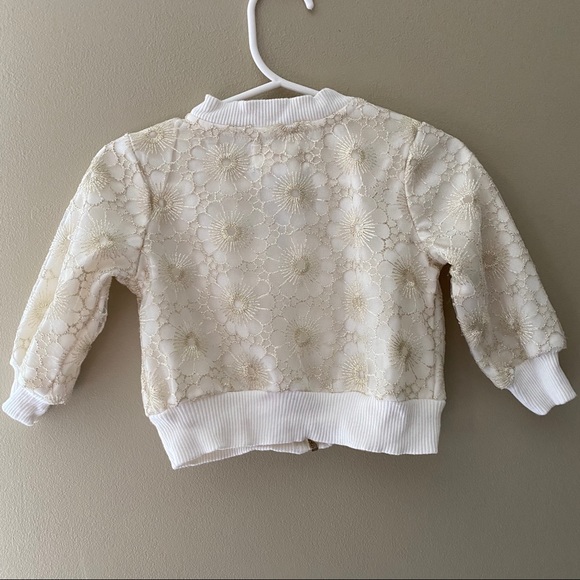 GUESS Baby Cream and Gold Sparkle Lace Jacket - Picture 4 of 5